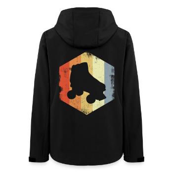 Retro Rollschuhe - Frauen Recycelte Softshelljacke von Stanley/Stella - Schwarz - Hinten - AI Model Female 172 light (172cm)