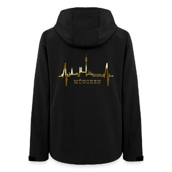 München Skyline Herzschlag Bayern Fan Liebe Munich - Frauen Recycelte Softshelljacke von Stanley/Stella - Schwarz - Hinten - AI Model Female 172 light (172cm)