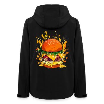 Cheeseburger extravagant avec éclaboussures de fromage - Veste softshell femme recyclée Stanley/Stella - noir - Dos - AI Model Female 172 light (172cm)