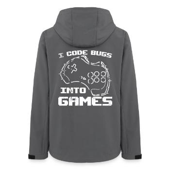 I program bugs in video games - Women’s Recycled Softshell Jacket by Stanley/Stella - anthracite - Back - AI Model Female 172 light (172cm)