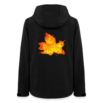 Polygonal Autumn Maple Tree Leaf Poly Art - Women’s Recycled Softshell Jacket by Stanley/Stella - black - Back - AI Model Female 172 light (172cm)