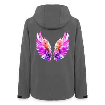 Leuchtend rosa Engelsflügel - Frauen Recycelte Softshelljacke von Stanley/Stella - Anthrazit - Hinten - AI Model Female 172 light (172cm)