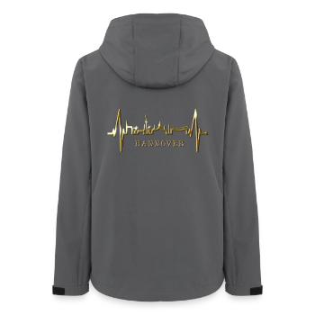 Hannover Skyline Herzschlag Fan Liebe Hannöversch - Veste softshell femme recyclée Stanley/Stella - charbon - Dos - AI Model Female 172 light (172cm)