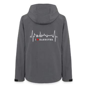 Hannover Skyline Herzschlag Fan Liebe Hannöversch - Veste softshell femme recyclée Stanley/Stella - charbon - Dos - AI Model Female 172 light (172cm)