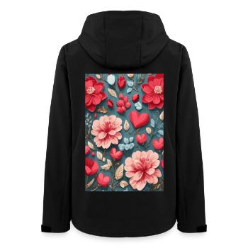 Des roses avec des cœurs - Veste softshell femme recyclée Stanley/Stella - noir - Dos - AI Model Female 172 light (172cm)
