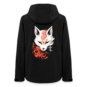 Masque De Renard Kumiho Samouraï Kitsune Japon Anime - Veste softshell femme recyclée Stanley/Stella - noir - Dos - AI Model Female 172 light (172cm)