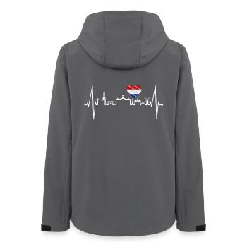 Amsterdam Skyline Niederlande Herzschlag Holland - Frauen Recycelte Softshelljacke von Stanley/Stella - Anthrazit - Hinten - AI Model Female 172 light (172cm)
