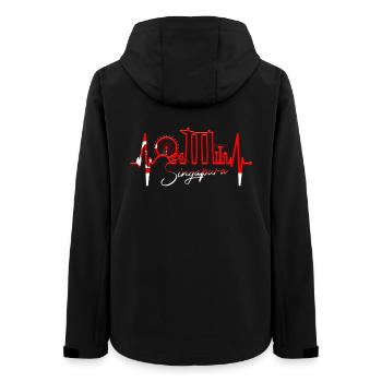 Singapur Skyline Herzschlag Asien I Love Singapore - Frauen Recycelte Softshelljacke von Stanley/Stella - Schwarz - Hinten - AI Model Female 172 light (172cm)