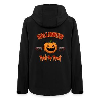 Halloween Kürbis Trick or treat - Frauen Recycelte Softshelljacke von Stanley/Stella - Schwarz - Hinten - AI Model Female 172 light (172cm)