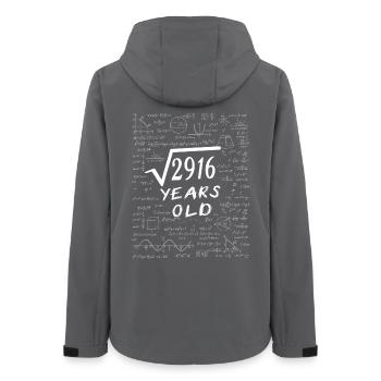 54th Birthday 54 years Square root of 2916 math - Women’s Recycled Softshell Jacket by Stanley/Stella - anthracite - Back - AI Model Female 172 light (172cm)