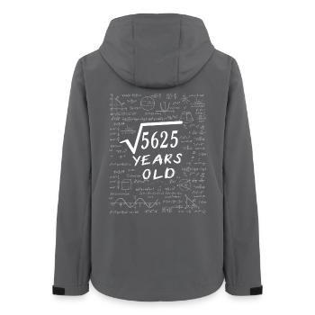 75. Geburtstag 75 Jahre Quadratwurzel aus 5625 - Frauen Recycelte Softshelljacke von Stanley/Stella - Anthrazit - Hinten - AI Model Female 172 light (172cm)