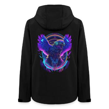 Fliegender Adler Synthwave - Frauen Recycelte Softshelljacke von Stanley/Stella - Schwarz - Hinten - AI Model Female 172 light (172cm)