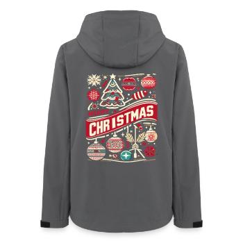 Vintage Joyeux Noël - Veste softshell femme recyclée Stanley/Stella - charbon - Dos - AI Model Female 172 light (172cm)