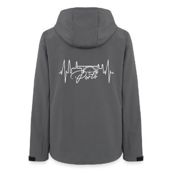 Porto Skyline Herzschlag Portugal Herz Love Porto - Frauen Recycelte Softshelljacke von Stanley/Stella - Anthrazit - Hinten - AI Model Female 172 light (172cm)