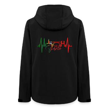 Porto Skyline Herzschlag Portugal Herz Love Porto - Frauen Recycelte Softshelljacke von Stanley/Stella - Schwarz - Hinten - AI Model Female 172 light (172cm)
