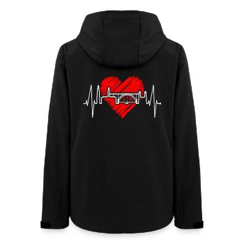 Porto Skyline Herzschlag Portugal Herz Love Porto - Frauen Recycelte Softshelljacke von Stanley/Stella - Schwarz - Hinten - AI Model Female 172 light (172cm)