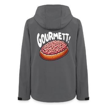 Gourmett - Lustiges Design mit Mett-Brötchen - Frauen Recycelte Softshelljacke von Stanley/Stella - Anthrazit - Hinten - AI Model Female 172 light (172cm)