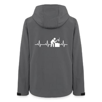 Metzger Herzschlag - Frauen Recycelte Softshelljacke von Stanley/Stella - Anthrazit - Hinten - AI Model Female 172 light (172cm)