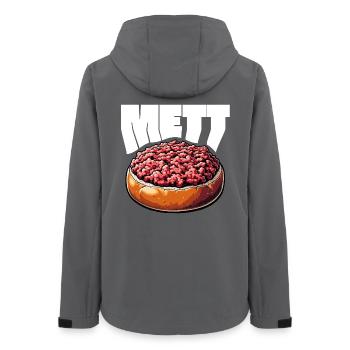 GourMETT - Design für Mettbrötchen Liebhaber - Frauen Recycelte Softshelljacke von Stanley/Stella - Anthrazit - Hinten - AI Model Female 172 light (172cm)