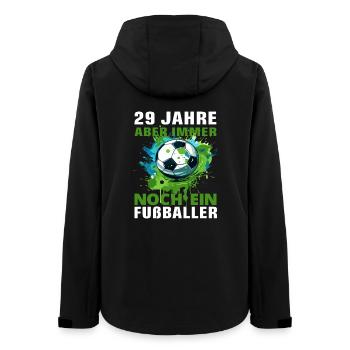 Fußballer 29 Geburtstag Fußballspieler Spruch - Frauen Recycelte Softshelljacke von Stanley/Stella - Schwarz - Hinten - AI Model Female 172 light (172cm)