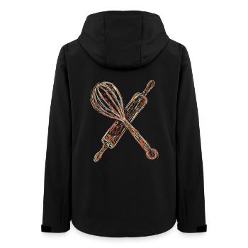 Nudelholz und Handmixer Zeichnung - Frauen Recycelte Softshelljacke von Stanley/Stella - Schwarz - Hinten - AI Model Female 172 light (172cm)