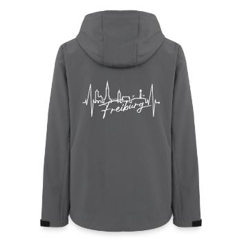Freiburg im Breisgau Skyline Heartbeat Freiburger - Women’s Recycled Softshell Jacket by Stanley/Stella - anthracite - Back - AI Model Female 172 light (172cm)