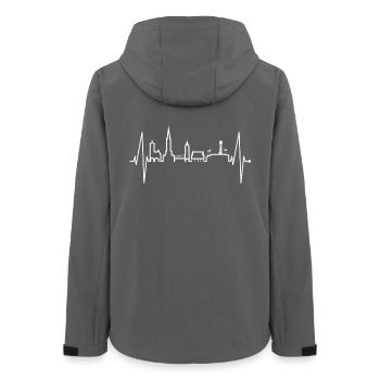 Freiburg im Breisgau Skyline Heartbeat Freiburger - Women’s Recycled Softshell Jacket by Stanley/Stella - anthracite - Back - AI Model Female 172 light (172cm)