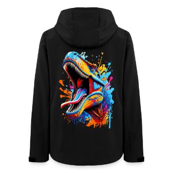 T-Rex Farbenfroh - Tyrannosaurus Rex Dinosaurier - Frauen Recycelte Softshelljacke von Stanley/Stella - Schwarz - Hinten - AI Model Female 172 light (172cm)