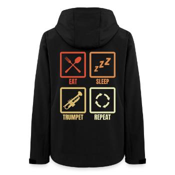 Manger Sommeil Trompette Répéter - Veste softshell femme recyclée Stanley/Stella - noir - Dos - AI Model Female 172 light (172cm)