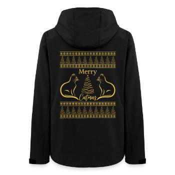 Frohe Katzen, Katzenliebhaber, Weihnachtsstimmung - Frauen Recycelte Softshelljacke von Stanley/Stella - Schwarz - Hinten - AI Model Female 172 light (172cm)
