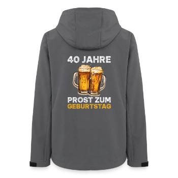 40 Geburtstag Bierliebhaber Bier Spruch - Frauen Recycelte Softshelljacke von Stanley/Stella - Anthrazit - Hinten - AI Model Female 172 light (172cm)
