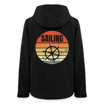 Steuerrad Segelschiff - Frauen Recycelte Softshelljacke von Stanley/Stella - Schwarz - Hinten - AI Model Female 172 light (172cm)