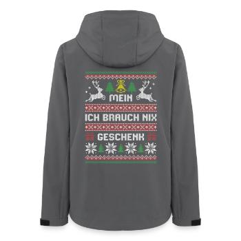 Ich brauch nix – Ugly Christmas Sweater Weihnacht - Frauen Recycelte Softshelljacke von Stanley/Stella - Anthrazit - Hinten - AI Model Female 172 light (172cm)