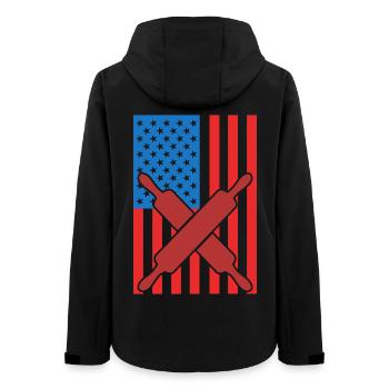 4. Juli USA Backen - Frauen Recycelte Softshelljacke von Stanley/Stella - Schwarz - Hinten - AI Model Female 172 light (172cm)