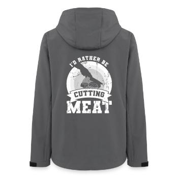 Ich würde lieber Fleisch schneiden - Frauen Recycelte Softshelljacke von Stanley/Stella - Anthrazit - Hinten - AI Model Female 172 light (172cm)
