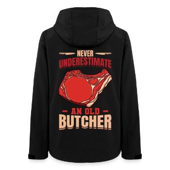 Ne sous-estimez jamais un vieux boucher - Veste softshell femme recyclée Stanley/Stella - noir - Dos - AI Model Female 172 light (172cm)