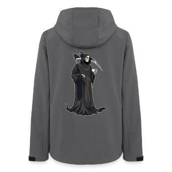 Grim Reaper Halloween Coffee - Women’s Recycled Softshell Jacket by Stanley/Stella - anthracite - Back - AI Model Female 172 light (172cm)