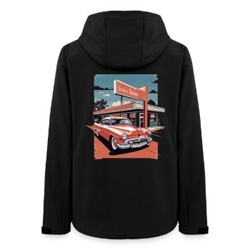 Classic Cars 1950 - Frauen Recycelte Softshelljacke von Stanley/Stella - Schwarz - Hinten - AI Model Female 172 light (172cm)