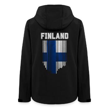 Flag of Finland, Finnish pride - Women’s Recycled Softshell Jacket by Stanley/Stella - black - Back - AI Model Female 172 light (172cm)