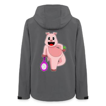 Pig Tennis Racket - Women’s Recycled Softshell Jacket by Stanley/Stella - anthracite - Back - AI Model Female 172 light (172cm)