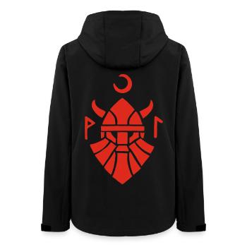 Rotes Wikinger-Krieger-Symbol - Frauen Recycelte Softshelljacke von Stanley/Stella - Schwarz - Hinten - AI Model Female 172 light (172cm)