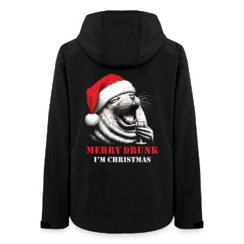 Merry Drunk I'm Christmas Wein Spruch Weihnachten - Frauen Recycelte Softshelljacke von Stanley/Stella - Schwarz - Hinten - AI Model Female 172 light (172cm)