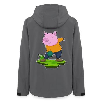 Pig Bowling Bowling Ball Sport - Women’s Recycled Softshell Jacket by Stanley/Stella - anthracite - Back - AI Model Female 172 light (172cm)