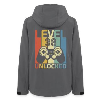 Level 38 freigeschaltet Lustiger Videospieler 38. Geburtstag - Frauen Recycelte Softshelljacke von Stanley/Stella - Anthrazit - Hinten - AI Model Female 172 light (172cm)