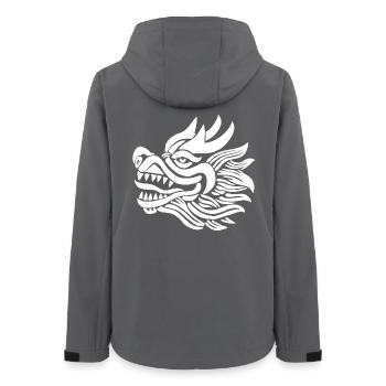 Chinesischer Drachenkopf (Weiß) - Frauen Recycelte Softshelljacke von Stanley/Stella - Anthrazit - Hinten - AI Model Female 172 light (172cm)