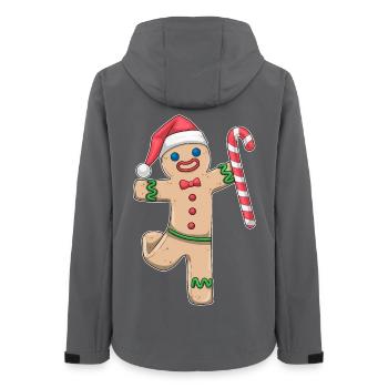 Lebkuchenmann Weihnachten Zuckerstange - Frauen Recycelte Softshelljacke von Stanley/Stella - Anthrazit - Hinten - AI Model Female 172 light (172cm)