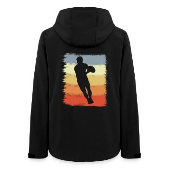 Rugby Player Vintage Look - Women’s Recycled Softshell Jacket by Stanley/Stella - black - Back - AI Model Female 172 light (172cm)