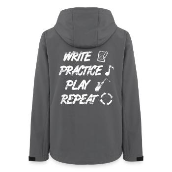 Citation de saxophone de motivation - Veste softshell femme recyclée Stanley/Stella - charbon - Dos - AI Model Female 172 light (172cm)