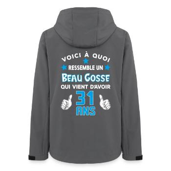 31 ans anniversaire homme cadeau drôle humour - Veste softshell femme recyclée Stanley/Stella - charbon - Dos - AI Model Female 172 light (172cm)
