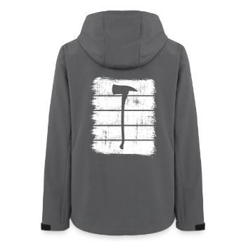 Croquis de hache de pompier - Veste softshell femme recyclée Stanley/Stella - charbon - Dos - AI Model Female 172 light (172cm)